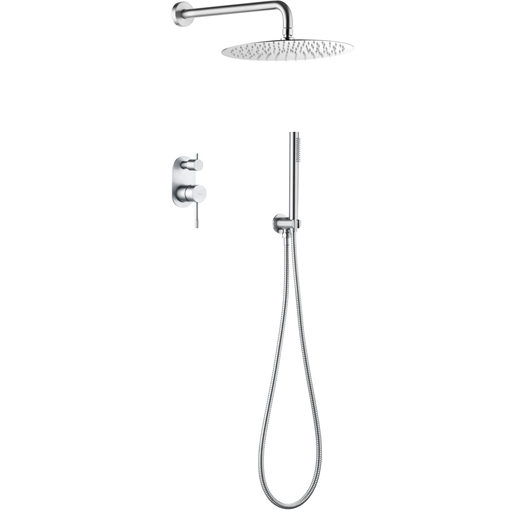 Душевой комплект скрытого монтажа 30x30 см. Boheme Uno 464-CR (хром), без излива