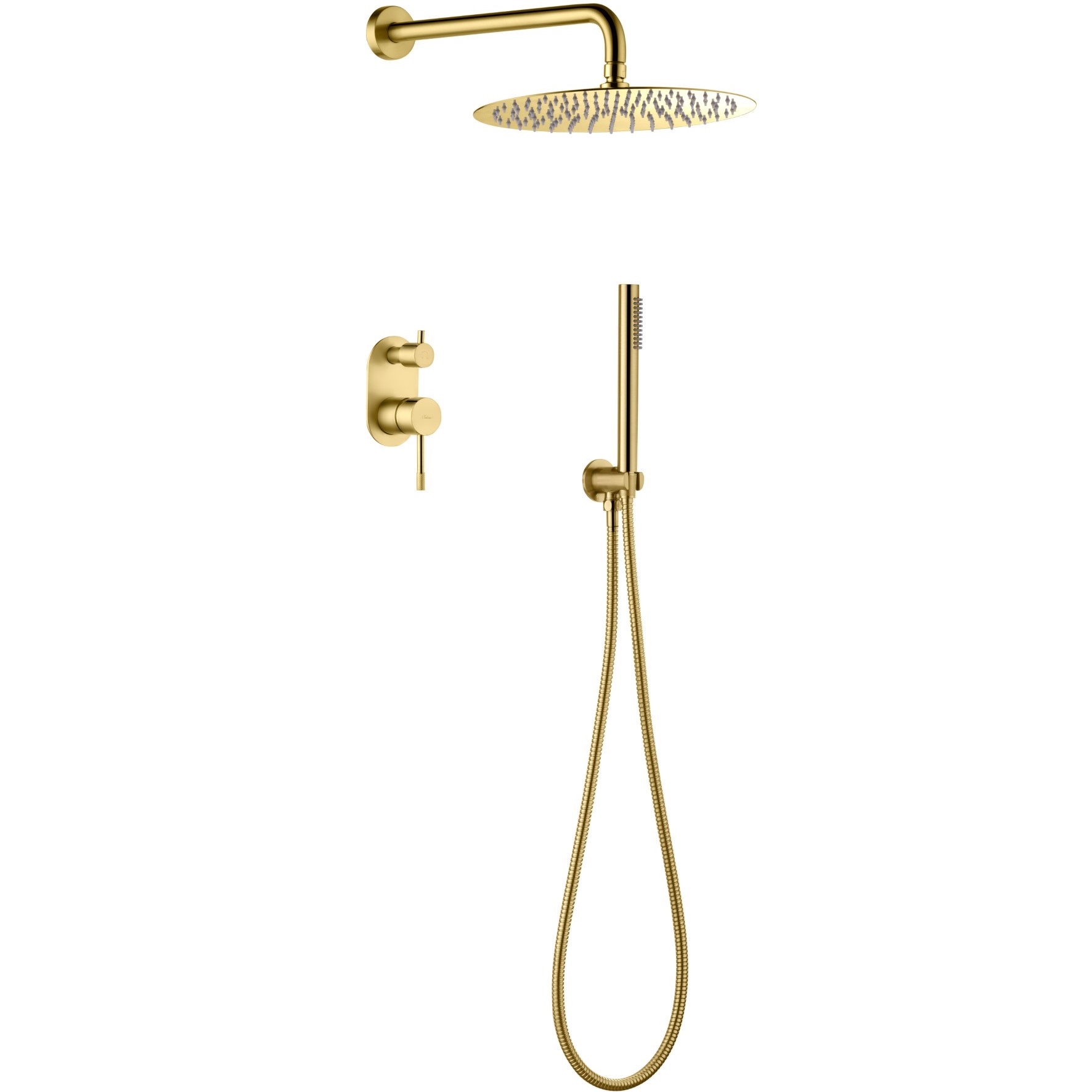 Душевой комплект скрытого монтажа 30x30 см. Boheme Uno 464-G (золотой), без излива