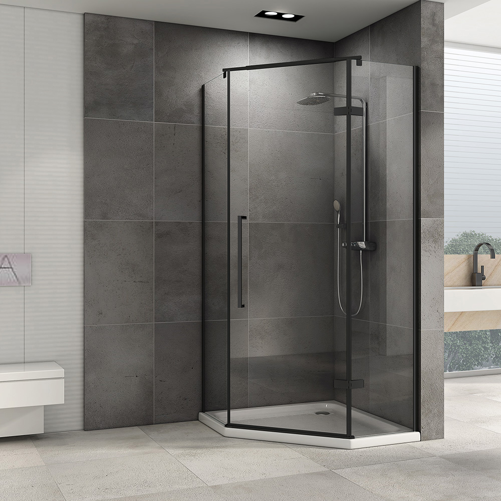 Душевой уголок Abber Ewiges Wasser AG05080B 80х80х195 (черный матовый)