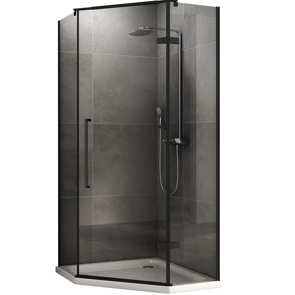 Душевой уголок Abber Ewiges Wasser AG05080B 80х80х195 (черный матовый)