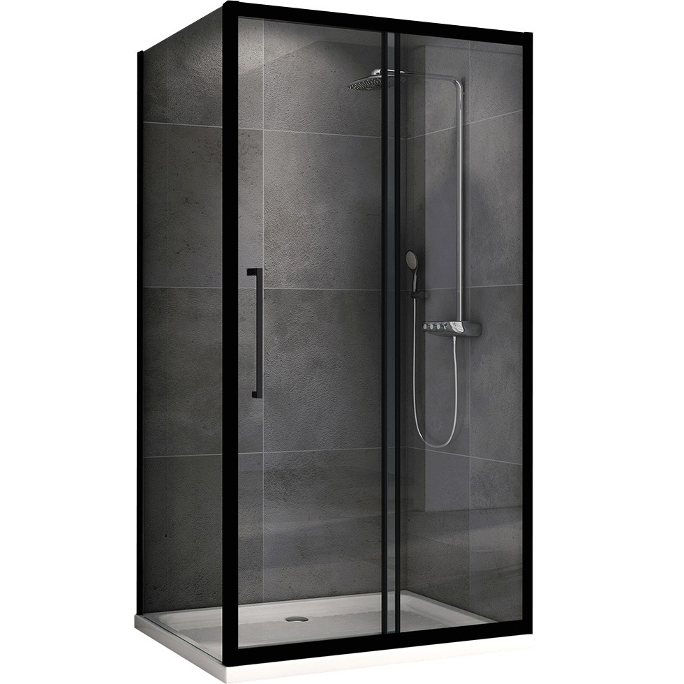 Душевой уголок Abber Schwarzer Diamant AG30100BH-S75B 100x75x195 (черный матовый)