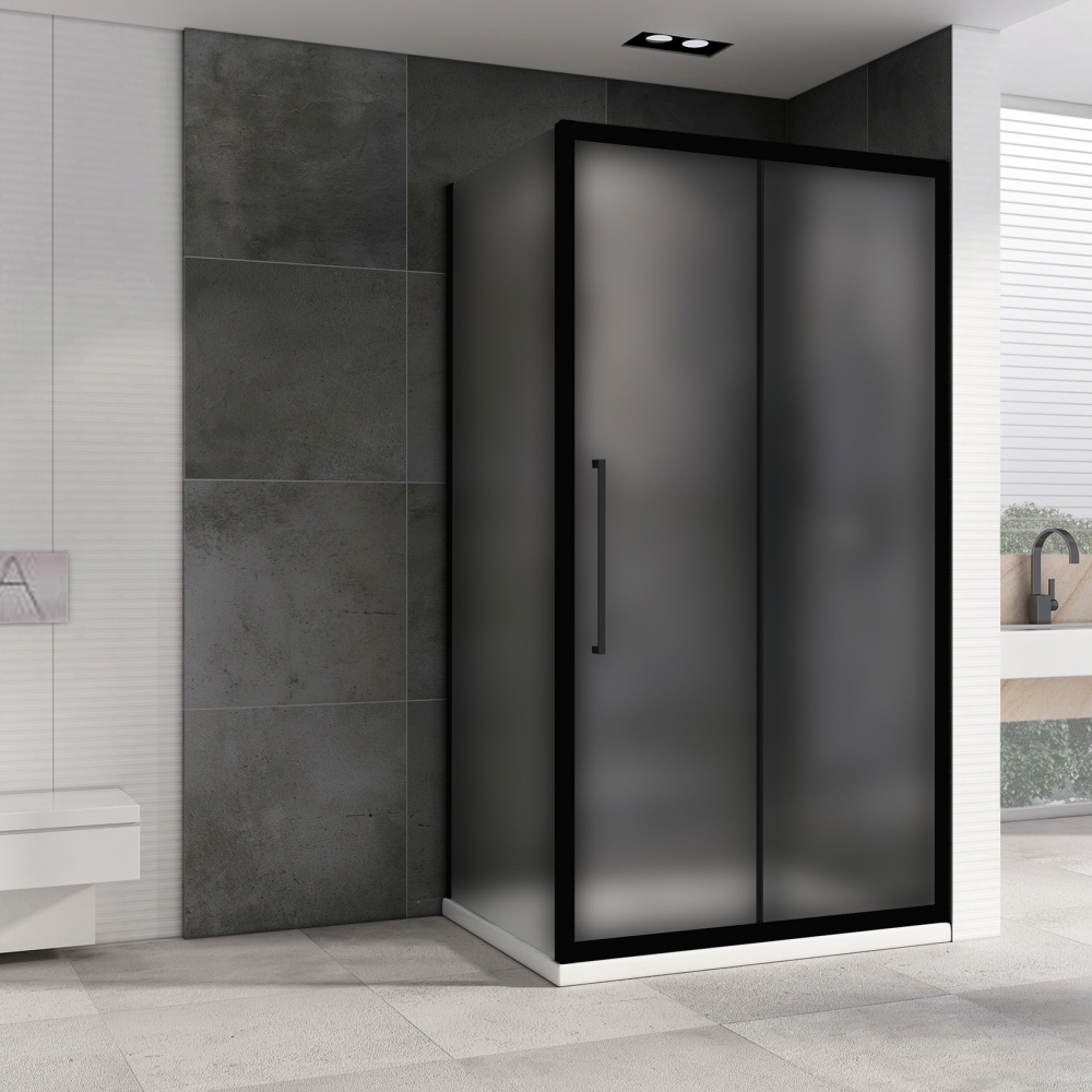 Душевой уголок Abber Schwarzer Diamant AG30100BMH-S90BM 100х90х195 (черный матовый)