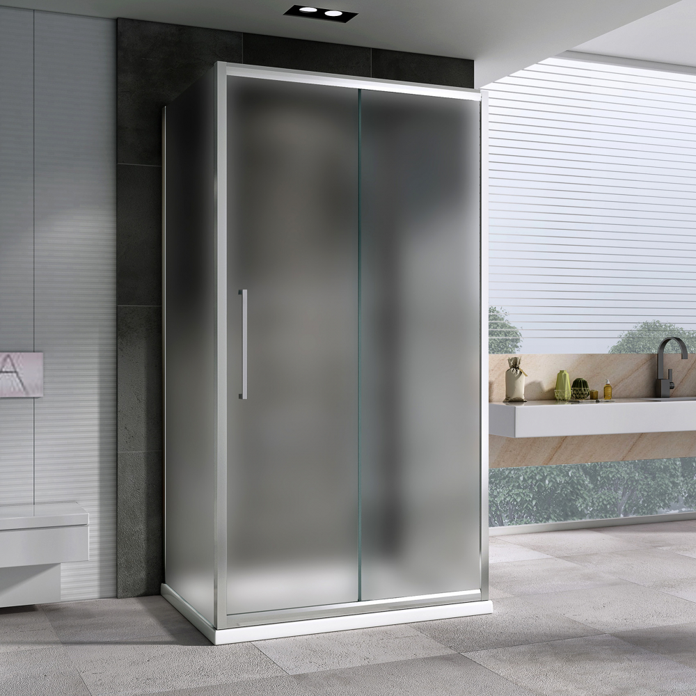 Душевой уголок Abber Schwarzer Diamant AG30110MH-S75M-S75M 110x75x195 (хром), П-образный