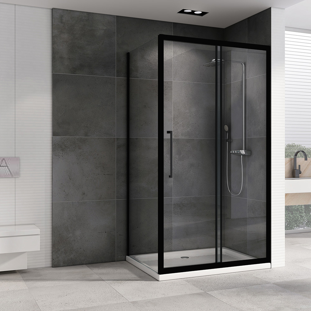 Душевой уголок Abber Schwarzer Diamant AG30140BH-S75B 140x75x195 (черный матовый)