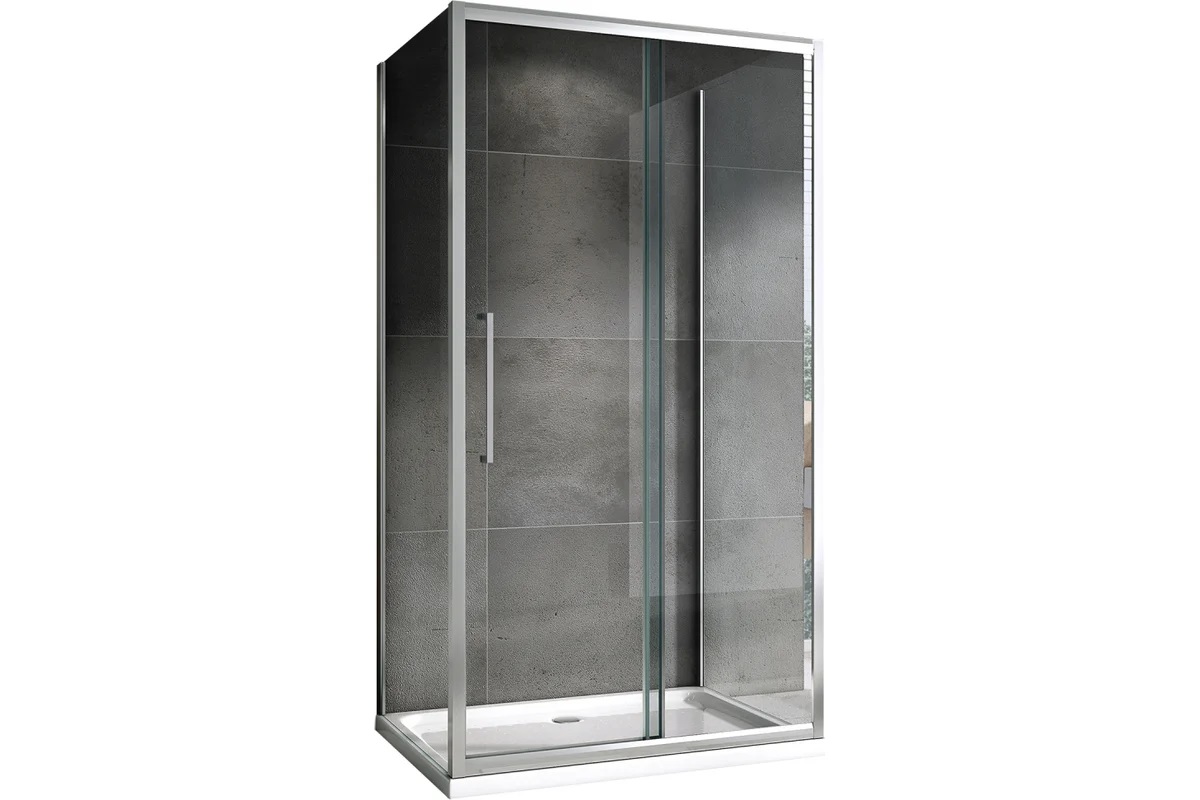 Душевой уголок Abber Schwarzer Diamant AG30140H-S85-S85 140x85x195 (хром), П-образный