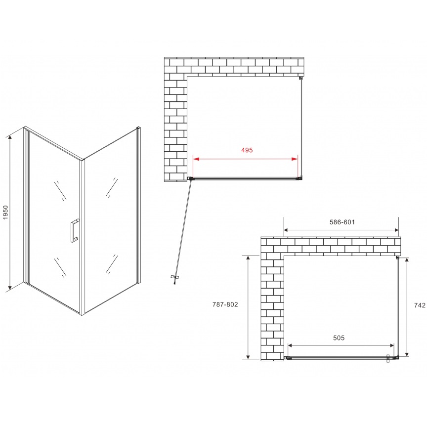 Душевой уголок Abber Sonnenstrand AG04060-S80 60x80x195 (хром)