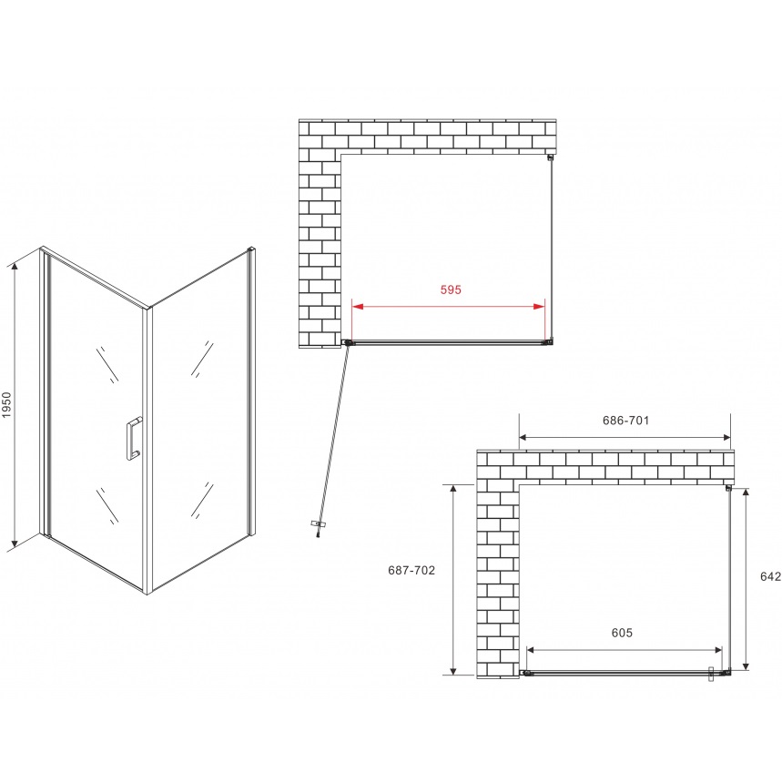 Душевой уголок Abber Sonnenstrand AG04070-S70 70x70x195 (хром)