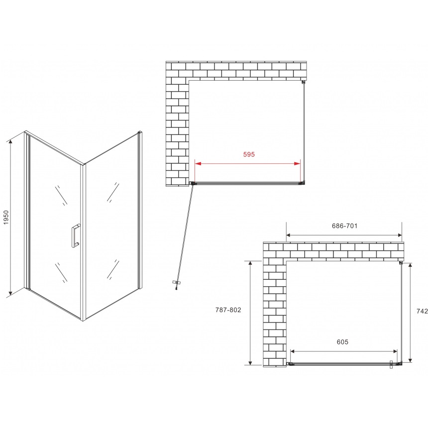 Душевой уголок Abber Sonnenstrand AG04070-S80 70x80x195 (хром)