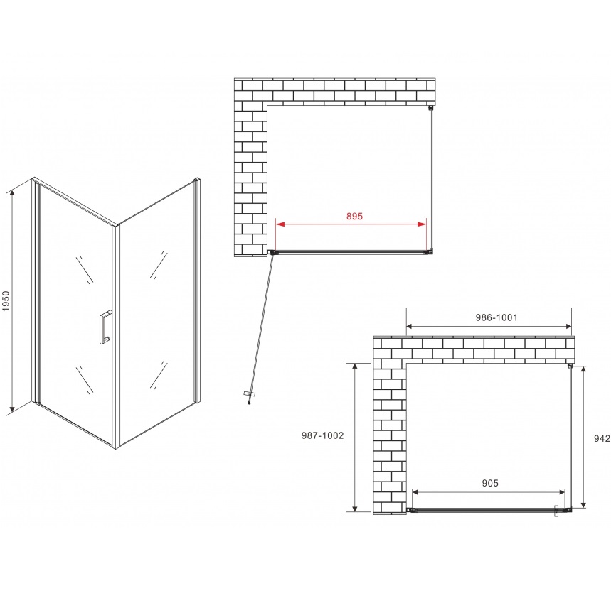 Душевой уголок Abber Sonnenstrand AG04100-S100 100x100x195 (хром)