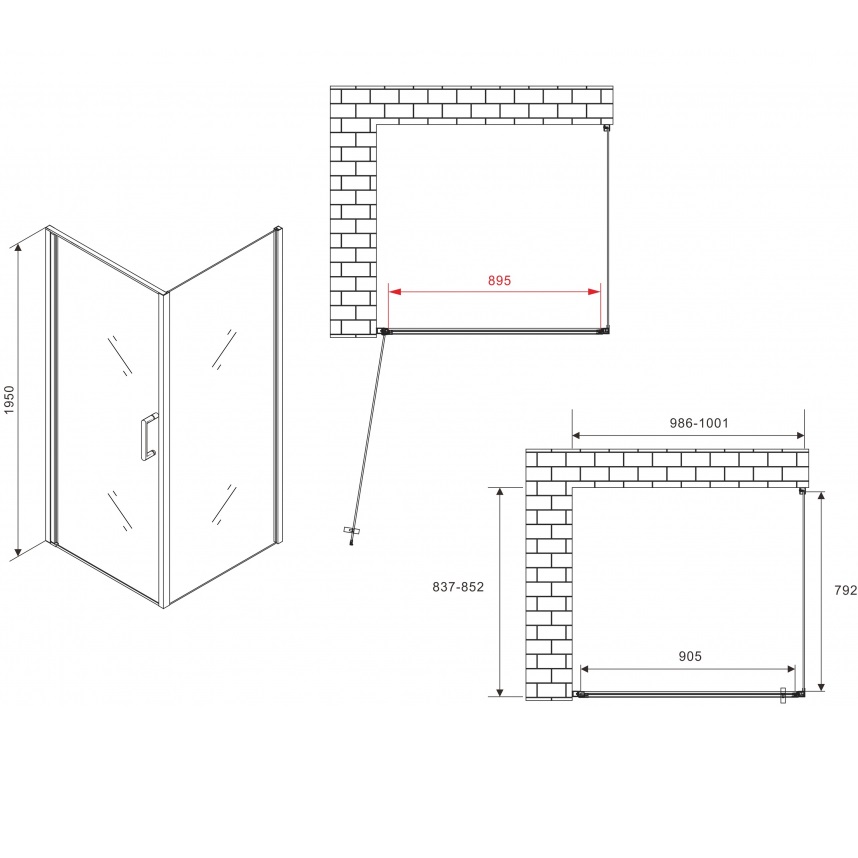Душевой уголок Abber Sonnenstrand AG04100-S85 100x85x195 (хром)