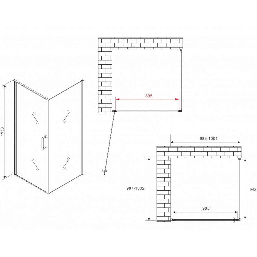 Душевой уголок Abber Sonnenstrand AG04100M-S100M 100x100x195 (хром)