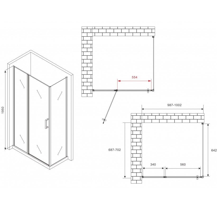 Душевой уголок Abber Sonnenstrand AG04100S-S70 100х70х195 (хром)