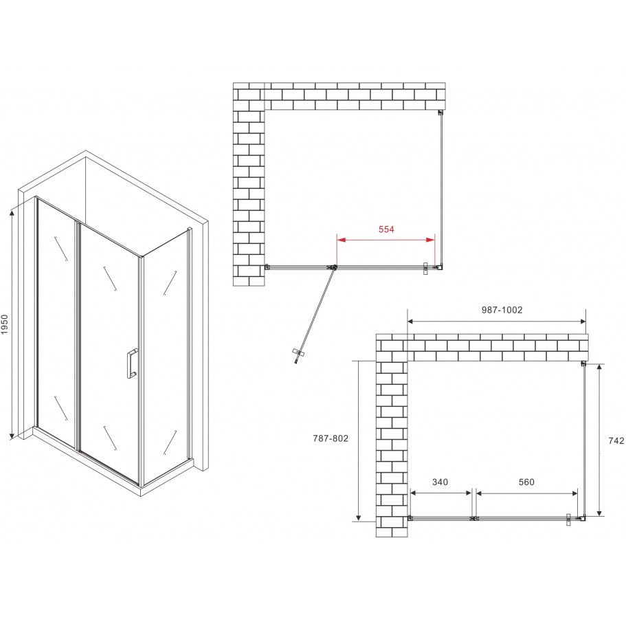 Душевой уголок Abber Sonnenstrand AG04100S-S80 100х80х195 (хром)