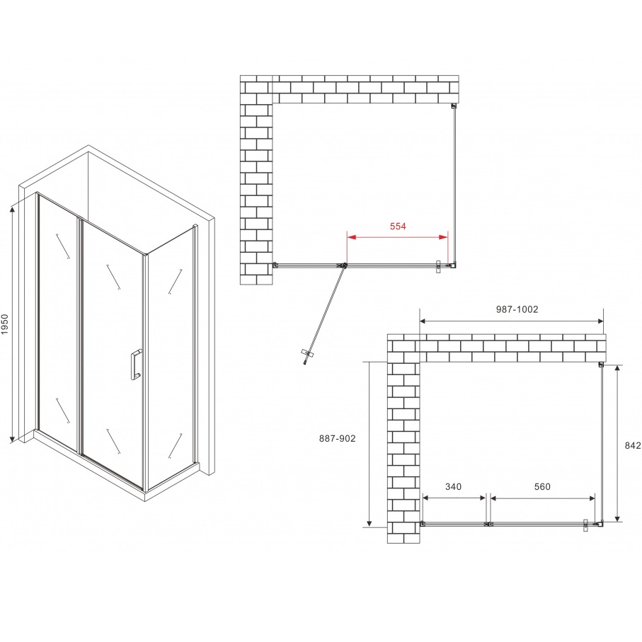 Душевой уголок Abber Sonnenstrand AG04100S-S90 100х90х195 (хром)