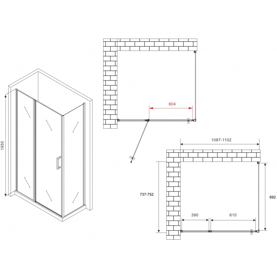 Душевой уголок Abber Sonnenstrand AG04110S-S75 110х75х195 (хром)