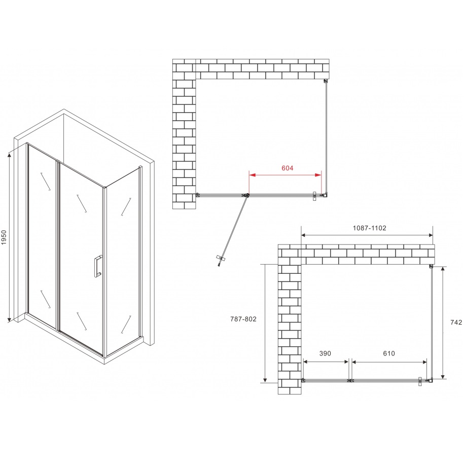 Душевой уголок Abber Sonnenstrand AG04110S-S80 110х80х195 (хром)