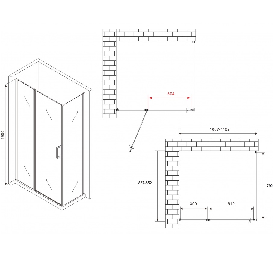 Душевой уголок Abber Sonnenstrand AG04110S-S85 110х85х195 (хром)