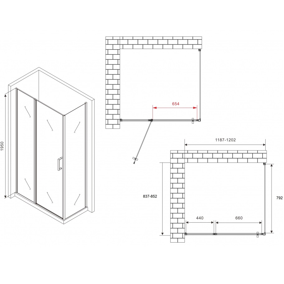 Душевой уголок Abber Sonnenstrand AG04120S-S85 120х85х195 (хром)