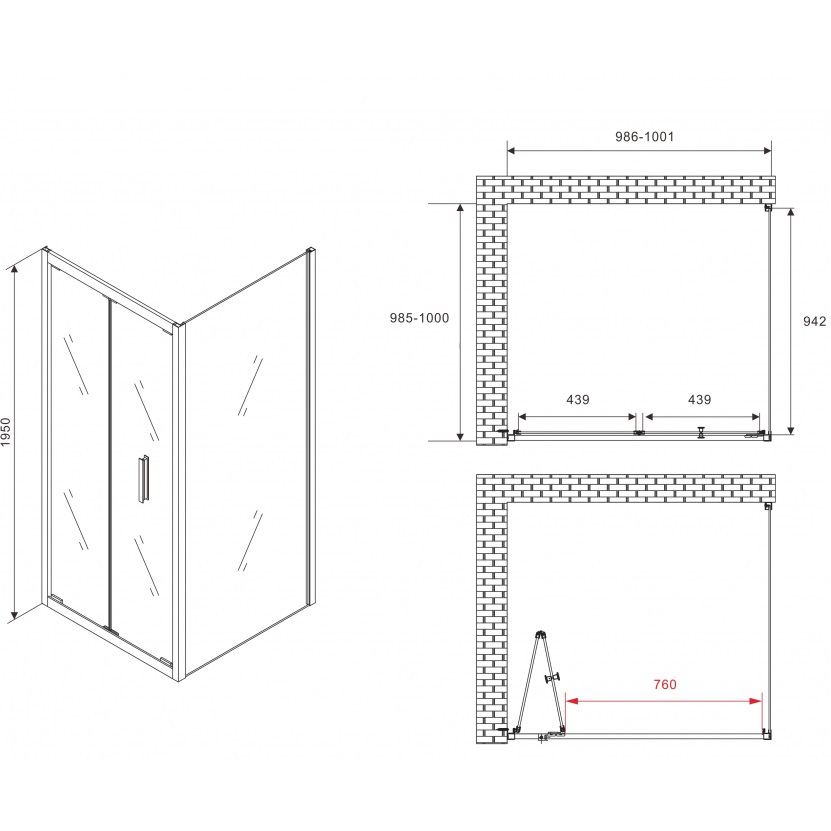 Душевой уголок Abber Sonnenstrand AG07100-S100 100x100x195 (хром)