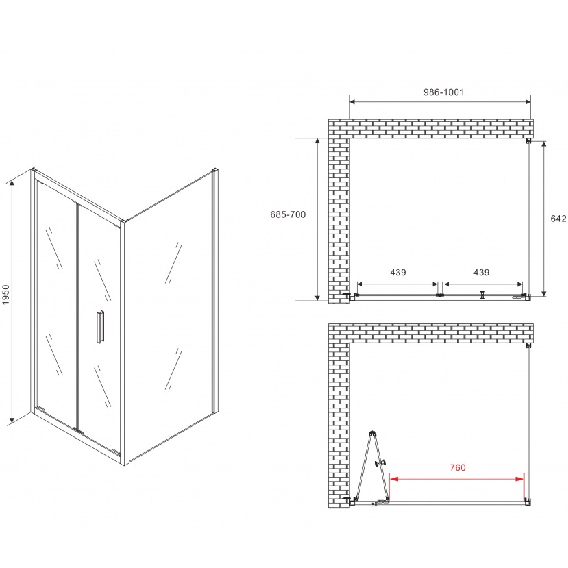 Душевой уголок Abber Sonnenstrand AG07100-S70 100x70x195 (хром)