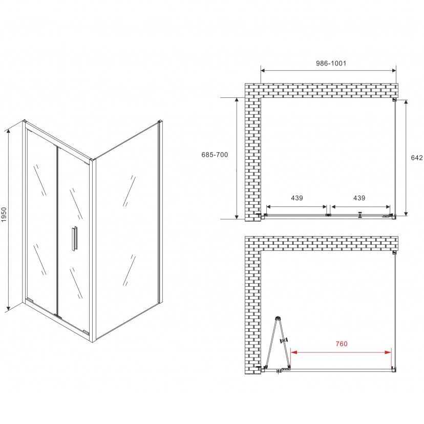 Душевой уголок Abber Sonnenstrand AG07100B-S70B 100x70x195 (черный матовый)