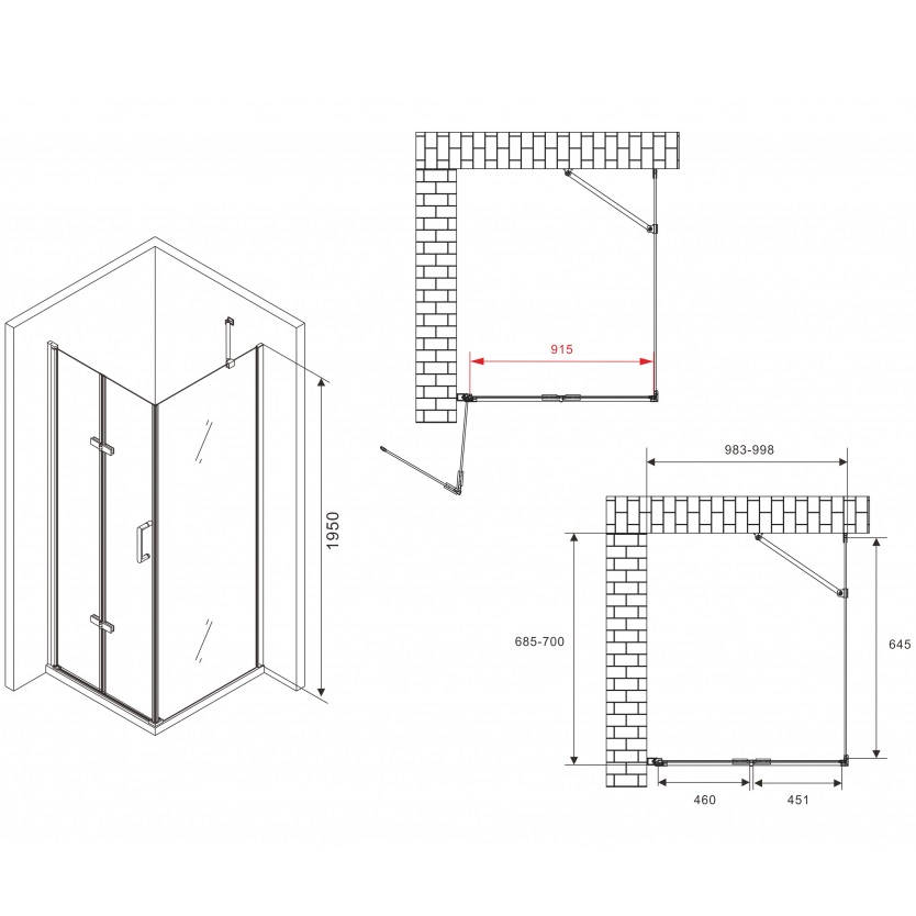 Душевой уголок Abber Zart AG08100P-S71 100x70x195 (хром)