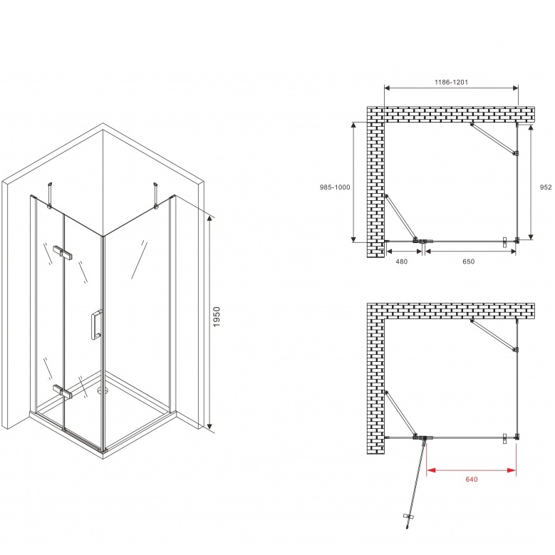Душевой уголок Abber Zart AG08120-S101 120х100х195 (хром)