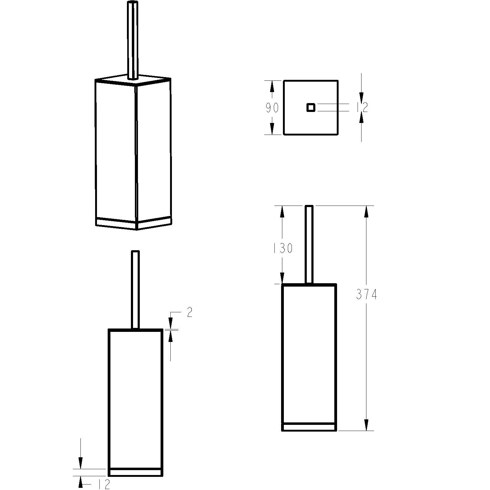 Ерш напольный Boheme Qubic 10949-W-G (золотой, белый)