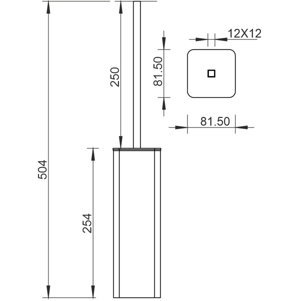 Ершик напольный Whitecross Cubo CU2476CR (хром)