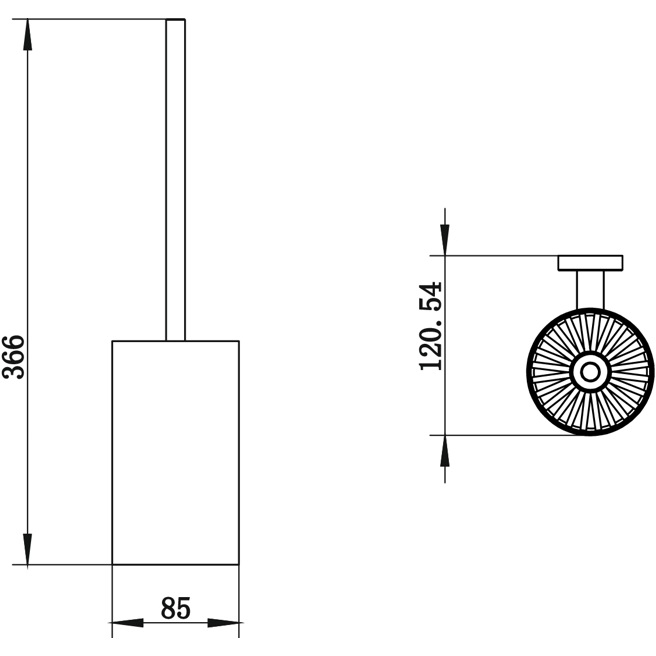Ершик подвесной Whitecross Ergo ER2270CR (хром)