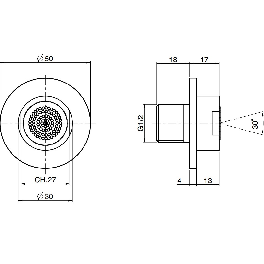 Форсунка для душа встраиваемая Fima Carlo Frattini Wellness F2940CR (хром)