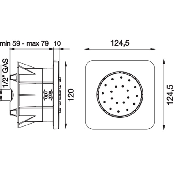 Форсунка для душа встраиваемая поворотная Fima Carlo Frattini Wellness F2416CR (хром)