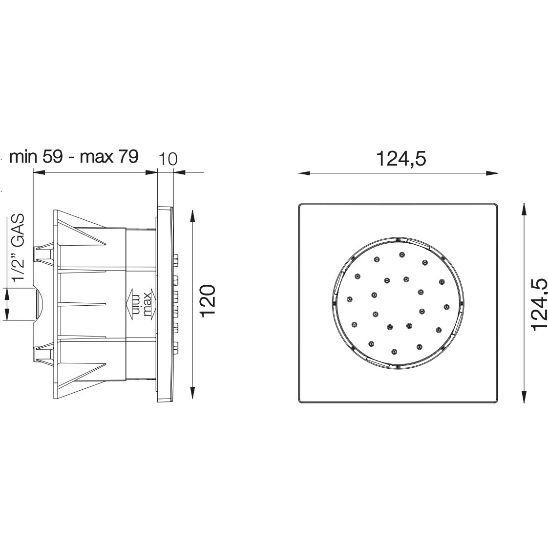 Форсунка для душа встраиваемая поворотная Fima Carlo Frattini Wellness F2427CR (хром)
