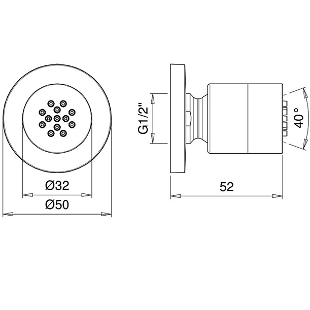 Форсунка настенная Almar Spin Round E044030.CR (хром)