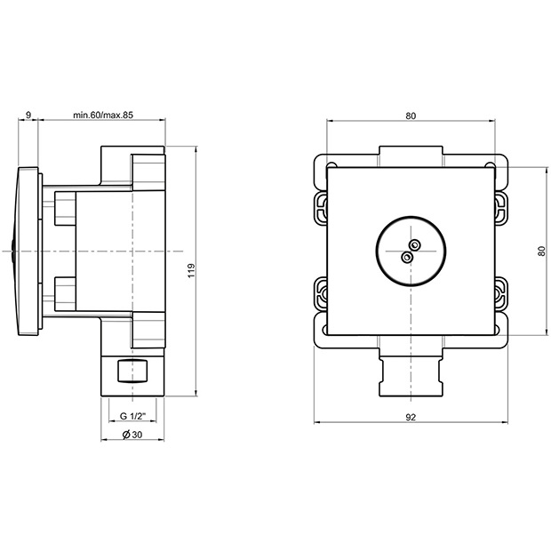 Форсунка встраиваемая вращающаяся Almar Spin Square E044177.CR (хром)