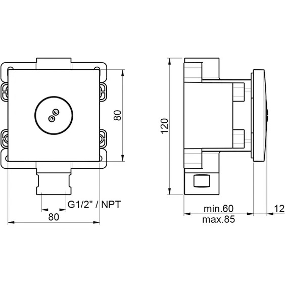 Форсунка встраиваемая вращающаяся Almar Spin Square E044177.HB (латунь брашированная)