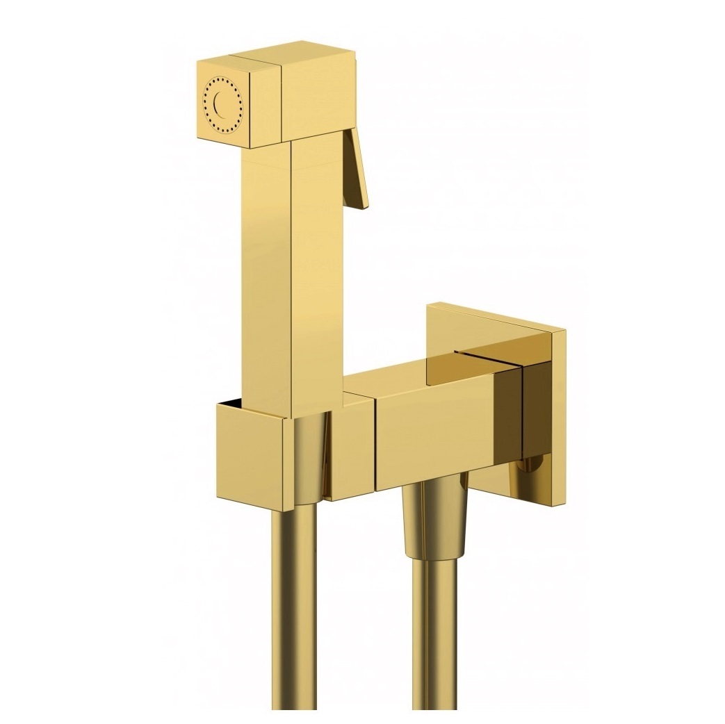 Гигиенический душ  Remer Absolute Shiny Gold Q64DO (золото глянцевое), смеситель и скрытая часть в комплекте