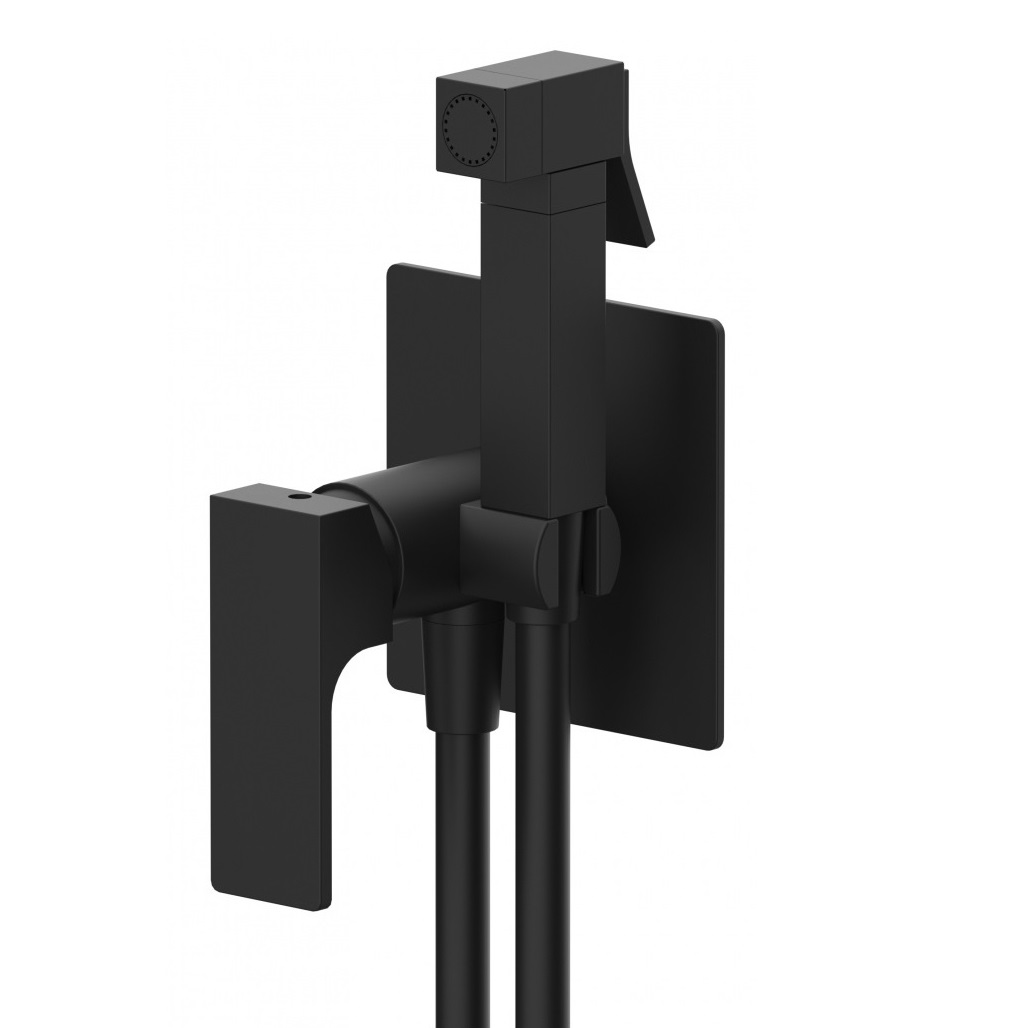 Гигиенический душ Remer Absolute Matt Black AU65NO (черный матовый), смеситель и скрытая часть в комплекте