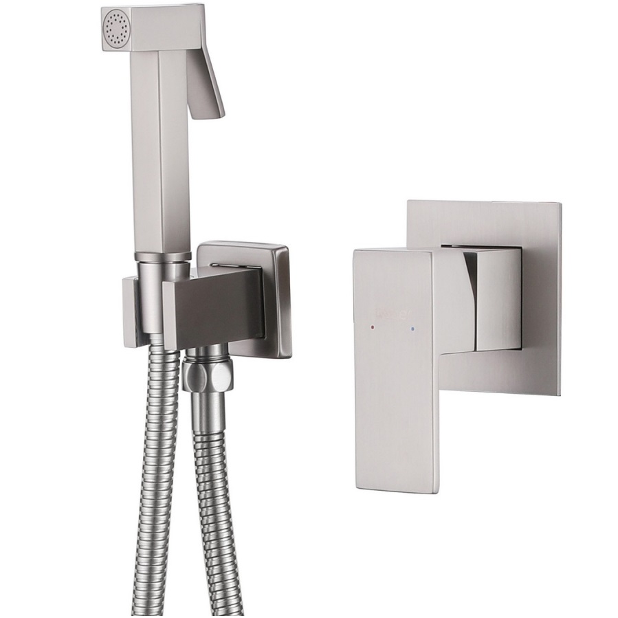 Гигиенический душ со смесителем Abber Daheim AF8225SP (сатин), лейка на держателе