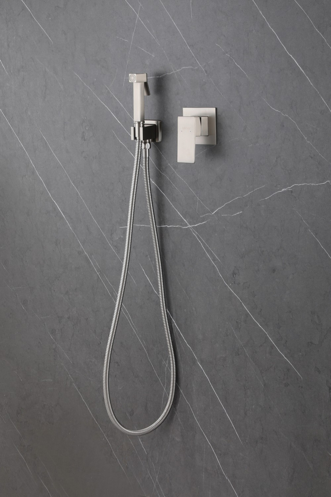 Гигиенический душ со смесителем Abber Daheim AF8225SP (сатин), лейка на держателе