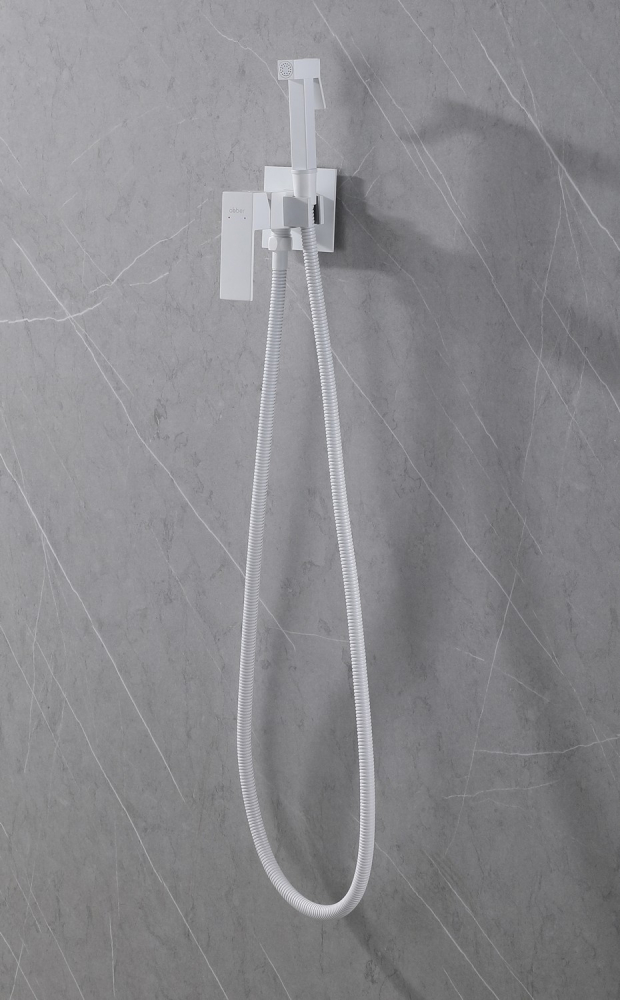Гигиенический душ со смесителем Abber Daheim AF8226W (белый матовый)