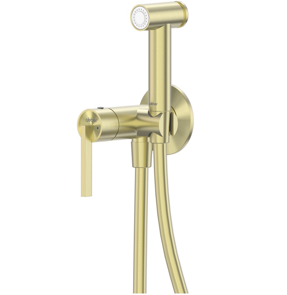 Гигиенический душ со смесителем Abber Perfekte 316 AF8A25BG (золото брашированное)
