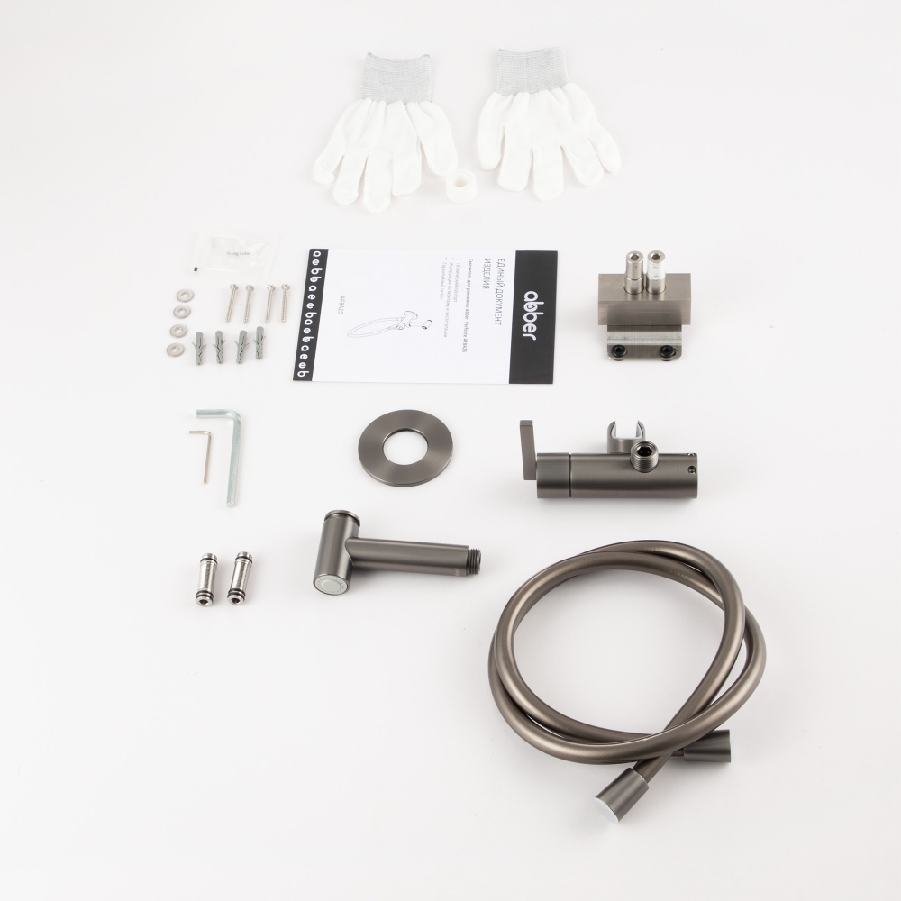 Гигиенический душ со смесителем Abber Perfekte 316 AF8A25BGG (оружейная сталь брашированная)