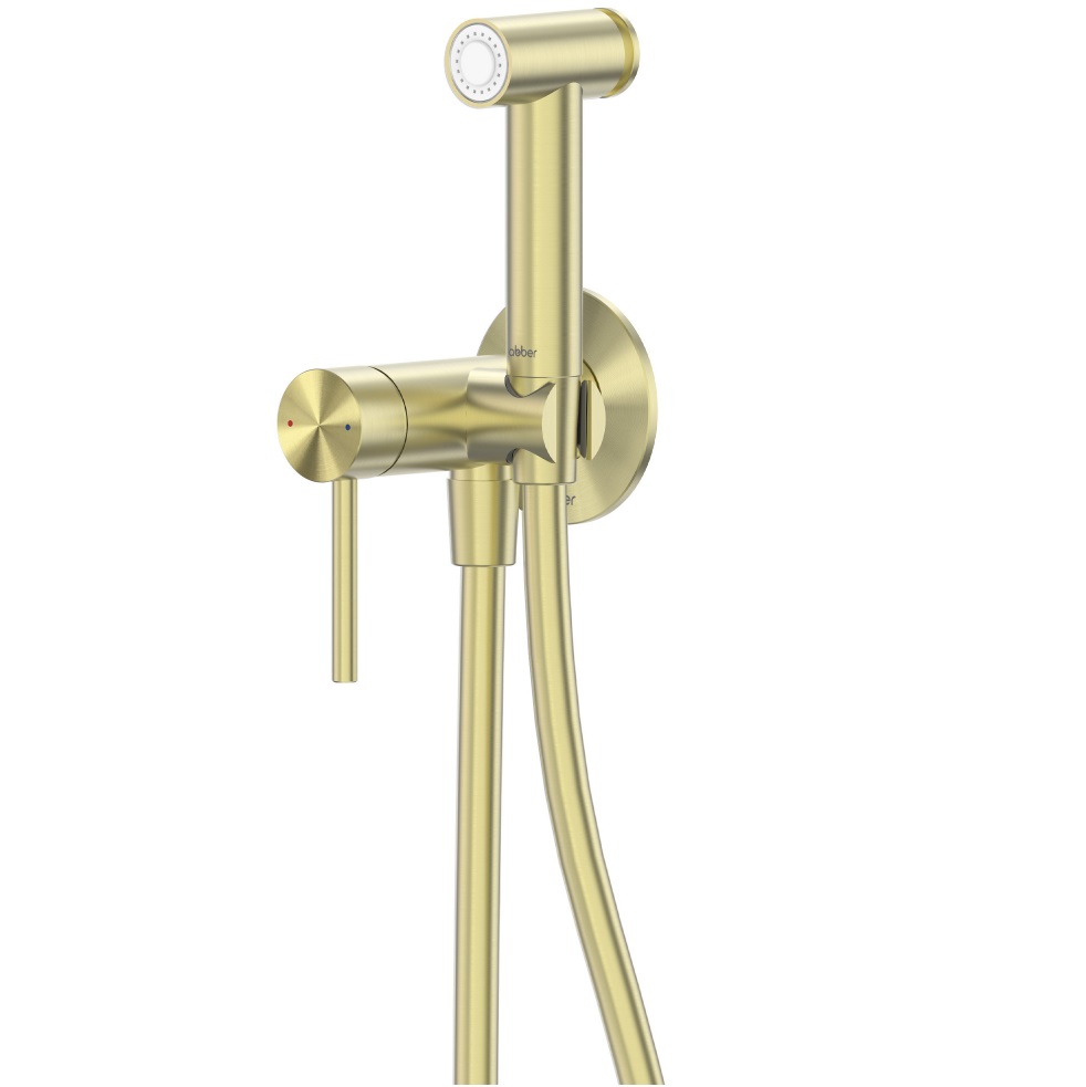 Гигиенический душ со смесителем Abber Wasser Kreis 316 AF8125BG (светлое золото брашированное)