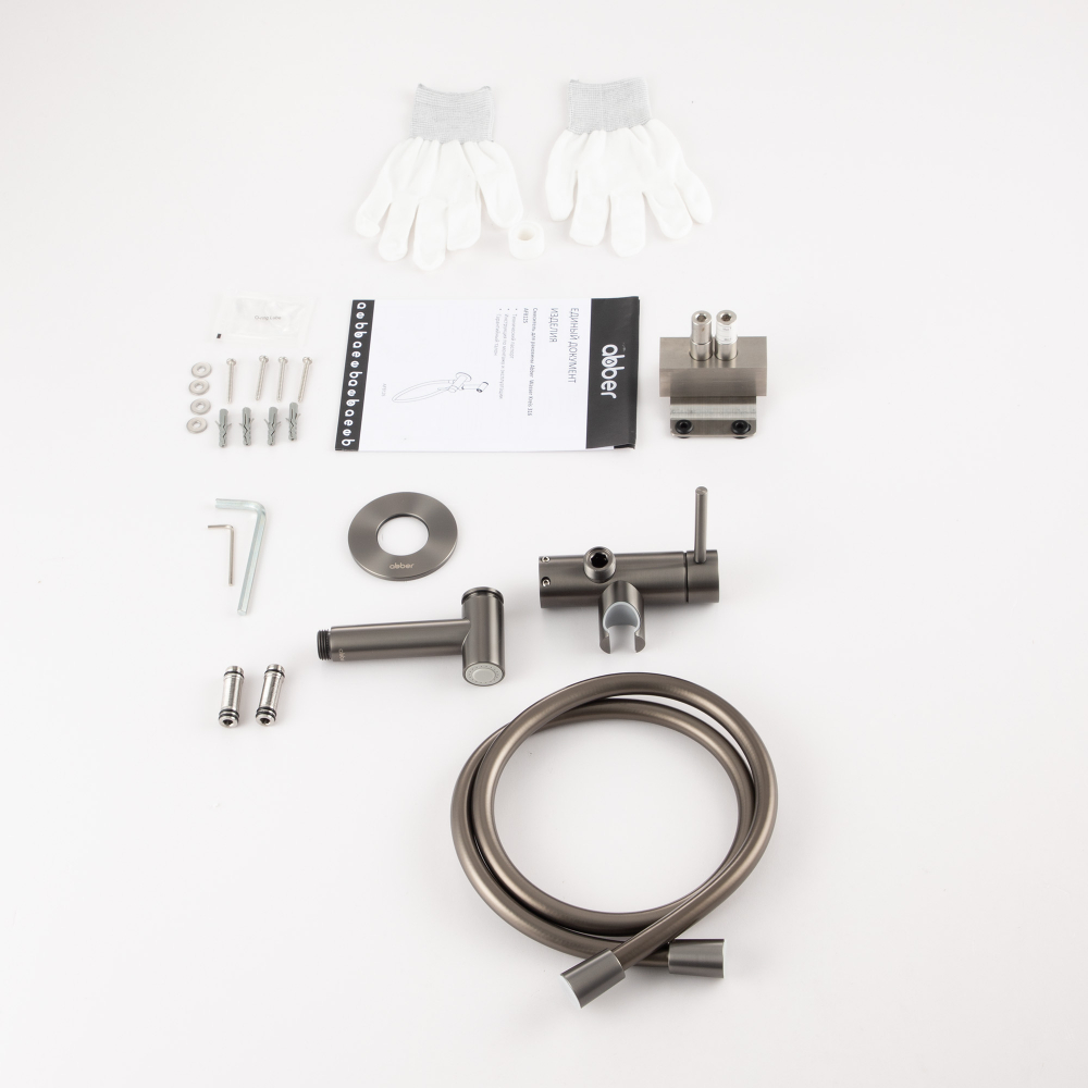 Гигиенический душ со смесителем Abber Wasser Kreis 316 AF8125BGG (оружейная сталь брашированная)