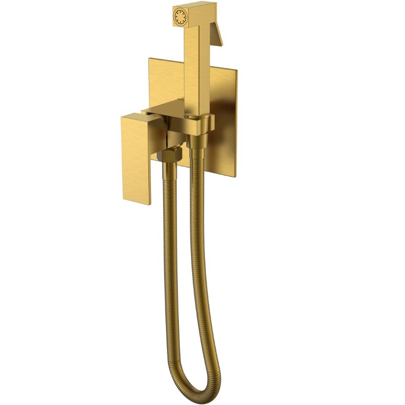 Гигиенический душ со смесителем Boheme Qubic 477-BR (бронза)