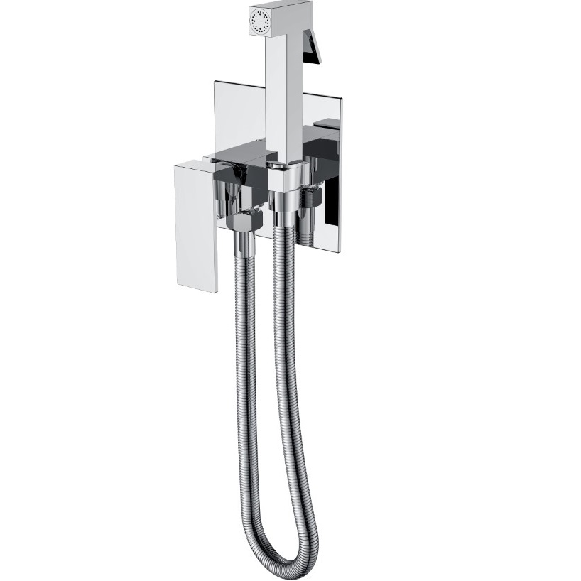 Гигиенический душ со смесителем Boheme Qubic 477-CR (хром)