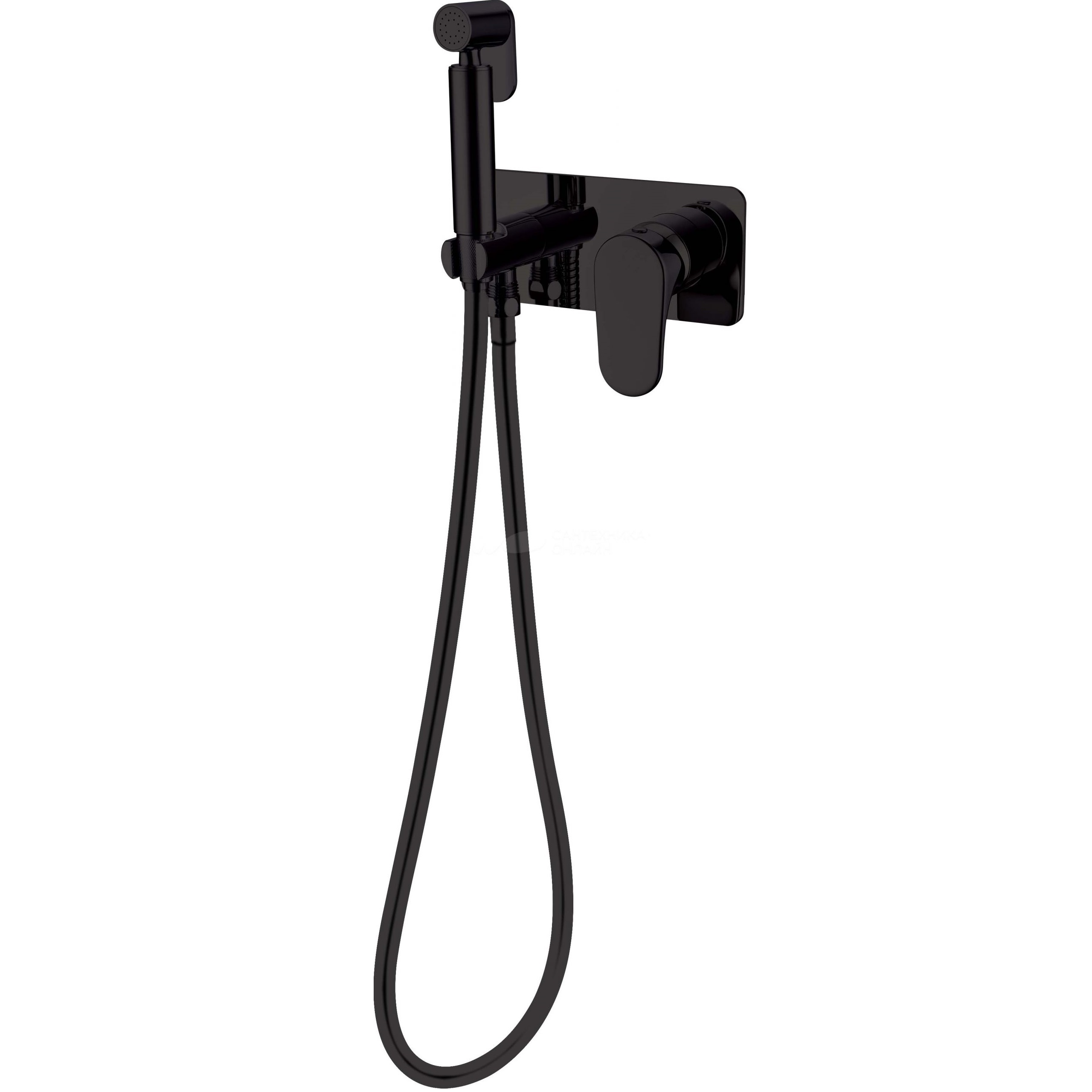 Гигиенический душ со смесителем Boheme Spectre 457-B (черный матовый)