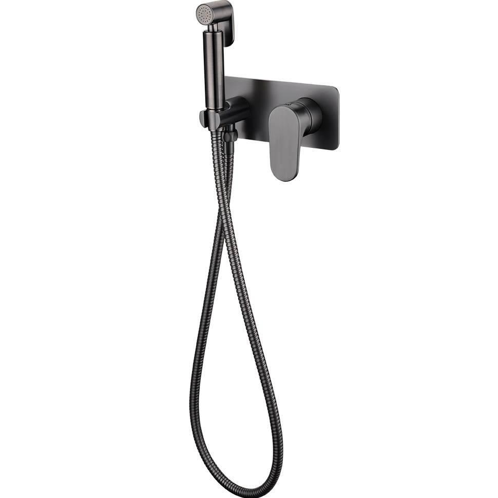 Гигиенический душ со смесителем Boheme Spectre 457-GM (оружейный металл)