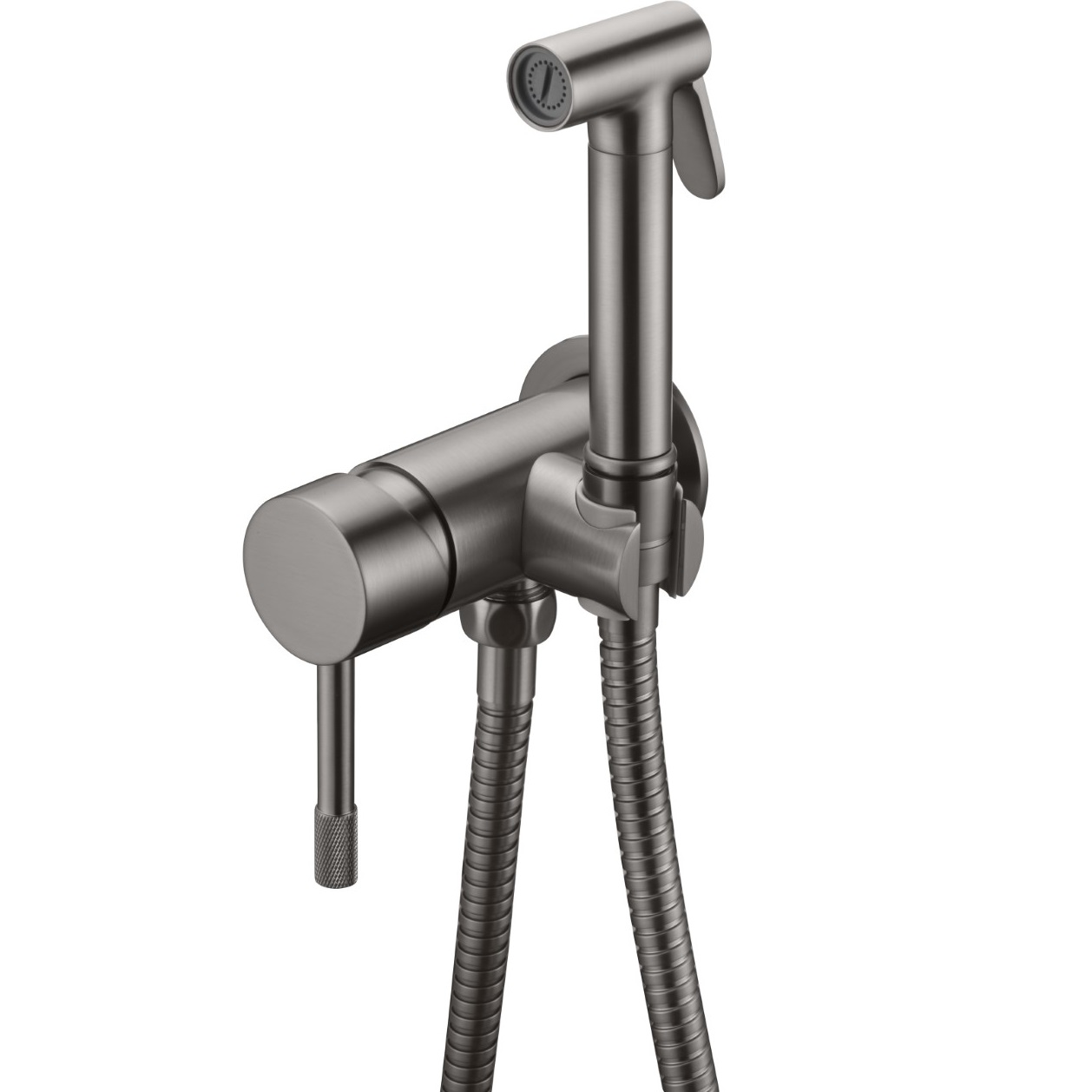 Гигиенический душ со смесителем Boheme Uno 467-GM (оружейный металл)